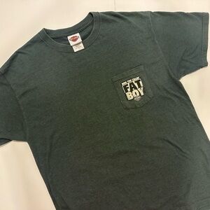 VINTAGE Harley Davidson “Who You Callin’ Fat Boy” Green Graphic Tee